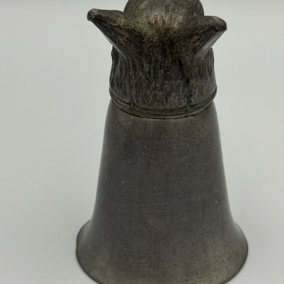 Vintage Fox Wolf Coyote Dog Head Pewter Metal Stirrup Cup / Shot Glass - Picture 4 of 9